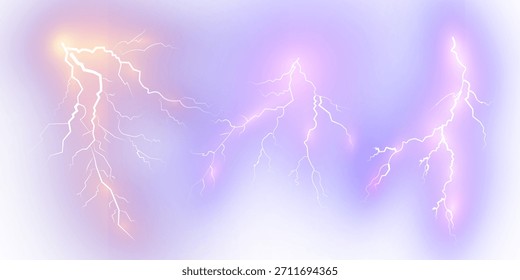 Ilustrado relámpago brillante aislado sobre fondo blanco.