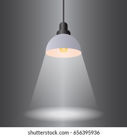 Illustrated gray background with hanging lighting lamp great room space for your abstract design