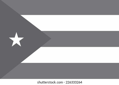 Illustrated Grayscale Flag Country Puerto Rico Stock Vector (Royalty ...