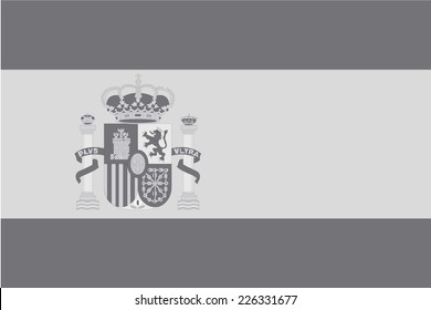 An Illustrated grayscale flag of the country of Spain