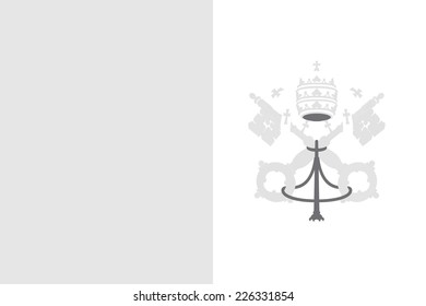 An Illustrated grayscale flag of the country of Vatican