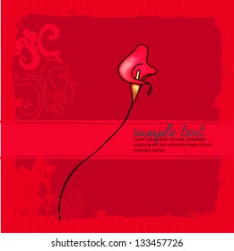illustrated greeting card for spring - vector illustration