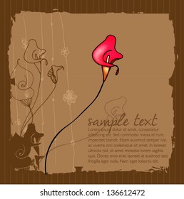 illustrated greeting card for spring - vector illustration