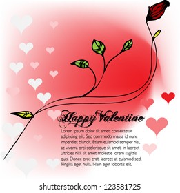 illustrated greeting card for your Valentine's day design - vector illustration