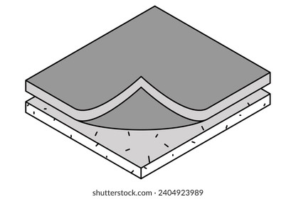 Illustrated guide to soundproof and vibration-reducing mats for noise reduction in rental properties, Vector Illustration