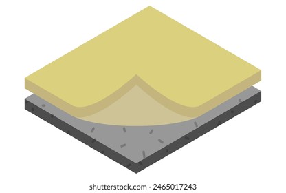 Illustrated guide to soundproof and vibration-reducing mats for noise reduction in rental properties, Vector Illustration