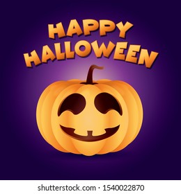 illustrated happy halloween pumpkin