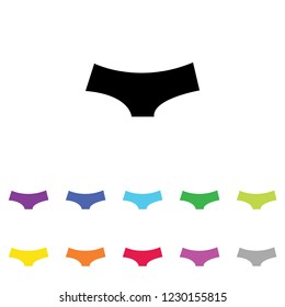 An Illustrated Icon In An Array Of Colours On A White Background -  Womens Briefs