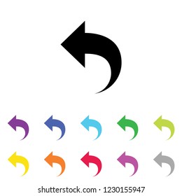 An Illustrated Icon in an array of colours on a White Background -  Undo