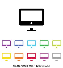 An Illustrated Icon in an array of colours on a White Background -  TV