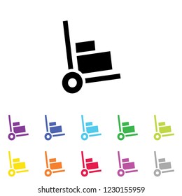 An Illustrated Icon in an array of colours on a White Background -  Trolley