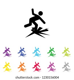 An Illustrated Icon in an array of colours on a White Background -  Thin Ice