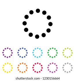 An Illustrated Icon in an array of colours on a White Background -  Round Loading