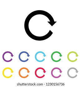 An Illustrated Icon in an array of colours on a White Background -  Refresh Forward