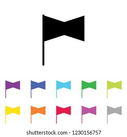 An Illustrated Icon in an array of colours on a White Background -  Rectangular Cross Flag