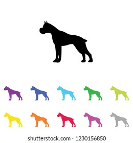 An Illustrated Icon in an array of colours on a White Background -  Pitbull Guard Dog
