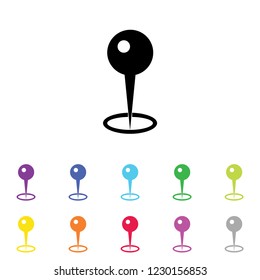 An Illustrated Icon in an array of colours on a White Background -  Pin