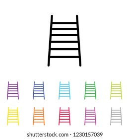 An Illustrated Icon in an array of colours on a White Background -  Fire Ladder