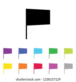 An Illustrated Icon in an array of colours on a White Background -  Lower Arc Flag