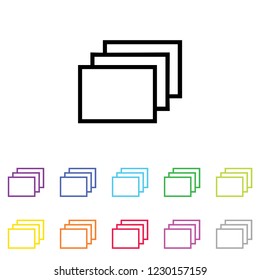 An Illustrated Icon in an array of colours on a White Background -  Layers