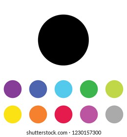 An Illustrated Icon in an array of colours on a White Background -  Full Moon