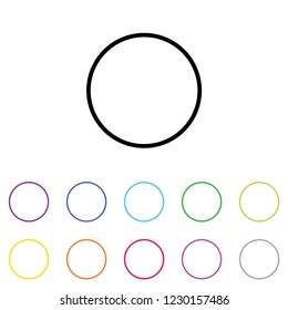 An Illustrated Icon in an array of colours on a White Background -  Empty Pie Chart