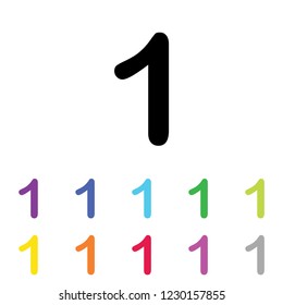 An Illustrated Icon in an array of colours on a White Background -  1