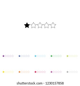 An Illustrated Icon in an array of colours on a White Background -  1 Star Rating