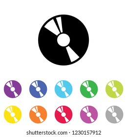 An Illustrated Icon in an array of colours on a White Background -  CD