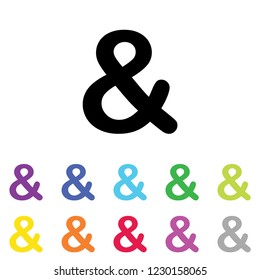 An Illustrated Icon in an array of colours on a White Background -  Ampersand