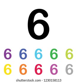 An Illustrated Icon in an array of colours on a White Background -  6