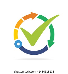 Illustrated icon with the concept of the best technology management system