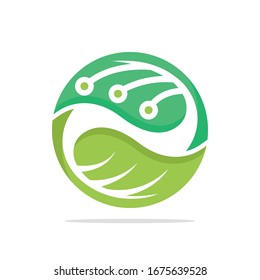 
Illustrated icon with the concept of green technology