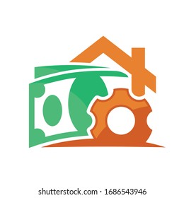 Illustrated icon with the concept of making money from home.
