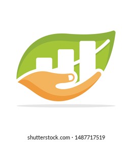 Illustrated icon with the concept of managing a green business