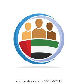 Illustrated icon with the concept of the national community of United Arab Emirates 