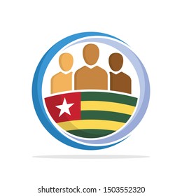 Illustrated icon with the concept of the national community of Togo 