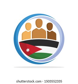 Illustrated icon with the concept of the national community of Jordan