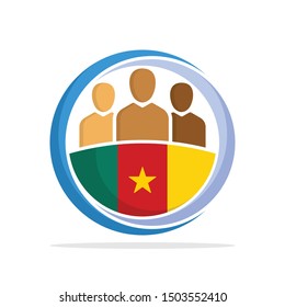 Illustrated icon with the concept of the national community of Cameroon 