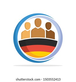 Illustrated icon with the concept of the national community of German