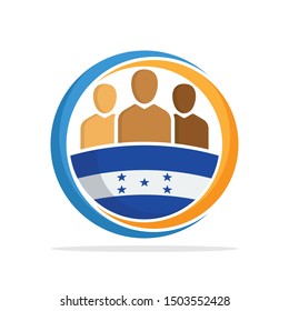 Illustrated icon with the concept of the national community of Honduras