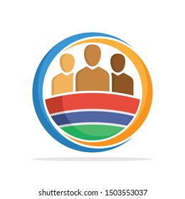 Illustrated icon with the concept of the national community of Gambia 