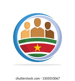 Illustrated icon with the concept of the national community of Suriname