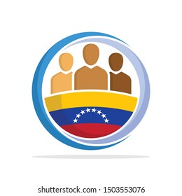 Illustrated icon with the concept of the national community of Venezuelan