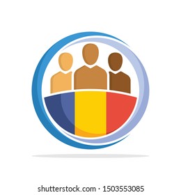 Illustrated icon with the concept of the national community of Romania