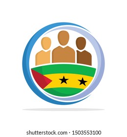 Illustrated icon with the concept of the national community of Sao Tome and Principe
