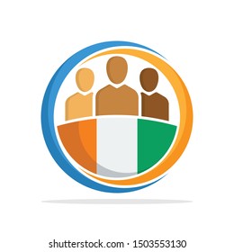 Illustrated icon with the concept of the national community of the Ivory Coast 