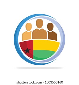 Illustrated icon with the concept of the national community of Guinea-Bissau 