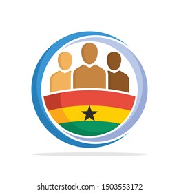 Illustrated icon with the concept of the national community of Ghana