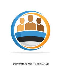 Illustrated icon with the concept of the national community of Estonian
